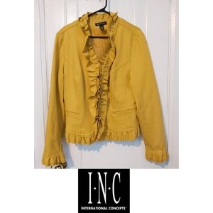 Yellow Ruffled INC Blazer